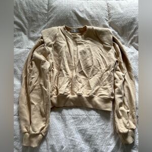 Beige Women's cropped long sleeve